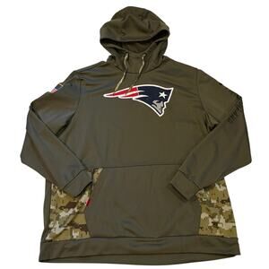 Nike New England Patriots Salute To Service Sweatshirt Mens 2XL Green Therma Fit